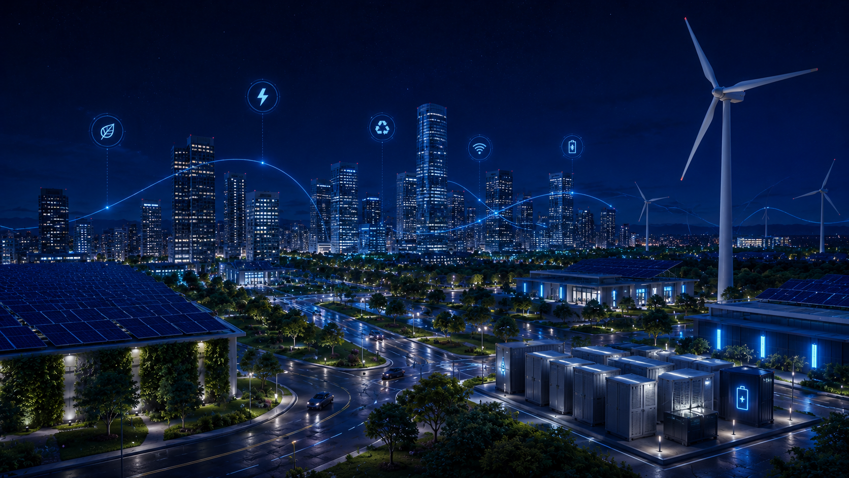 Levocell Sustainability - Smart City at Night