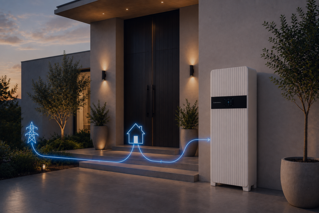 White AI Battery Energy System - Reduces Grid Dependency