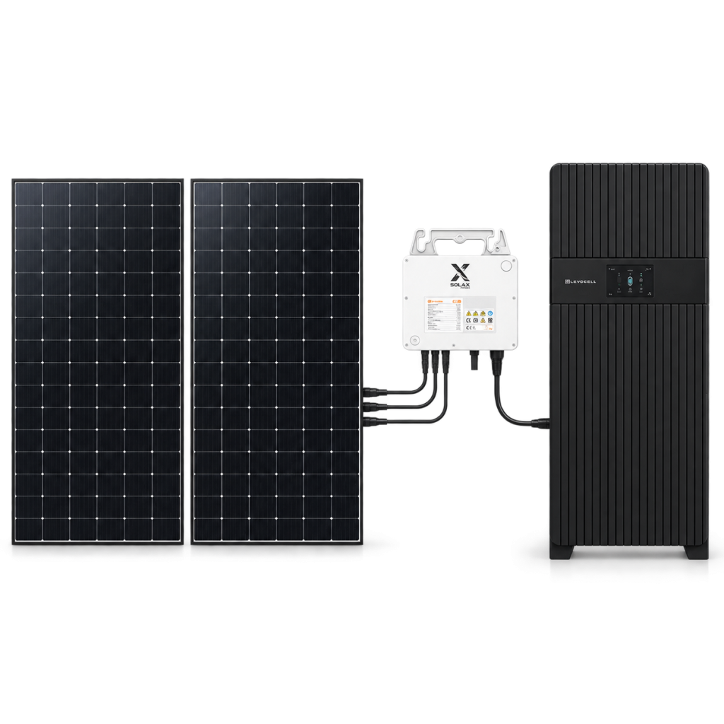 Plug In Solar Solution Advanced - Black BESS - White Background