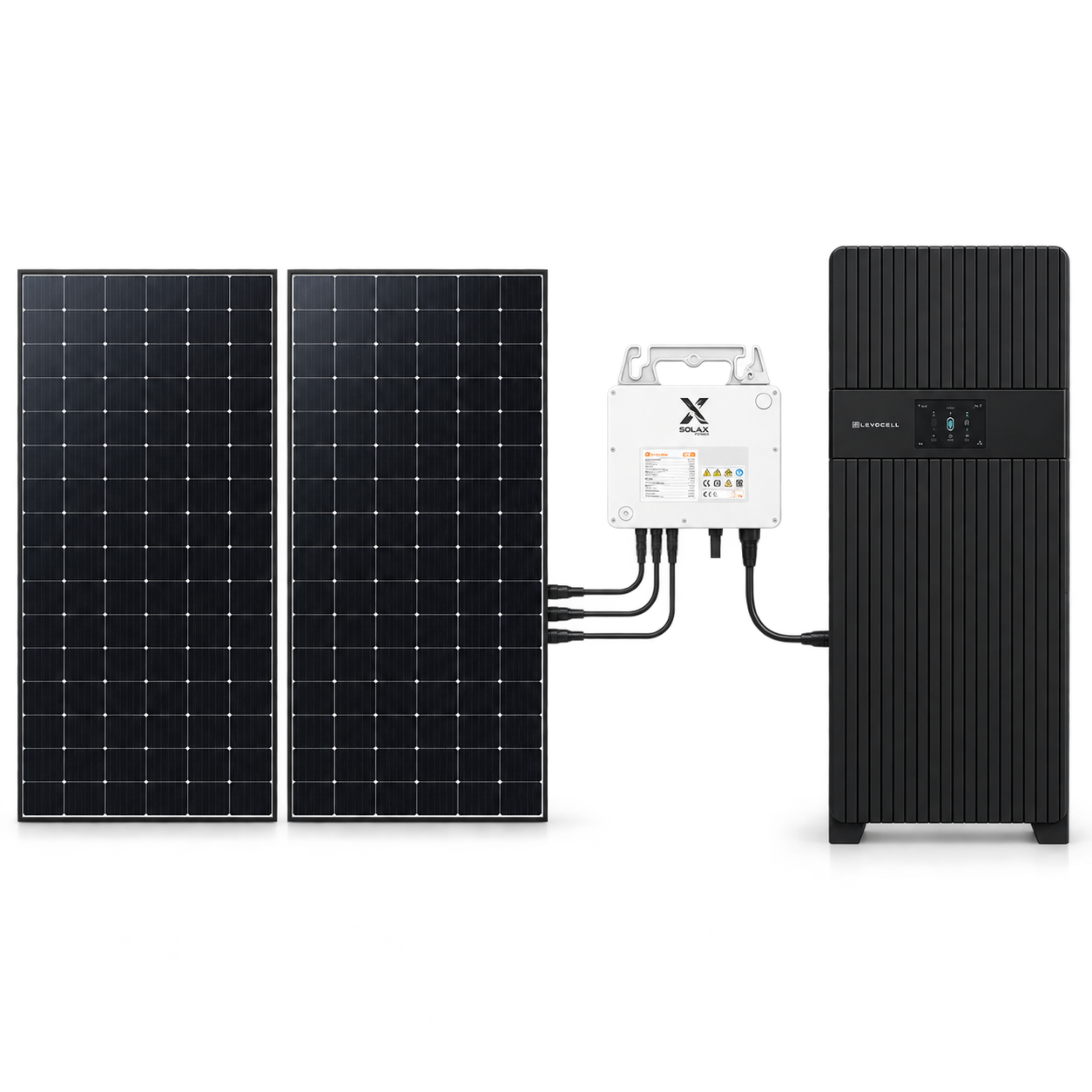 Plug In Solar Solution Advanced - Black BESS - White Background